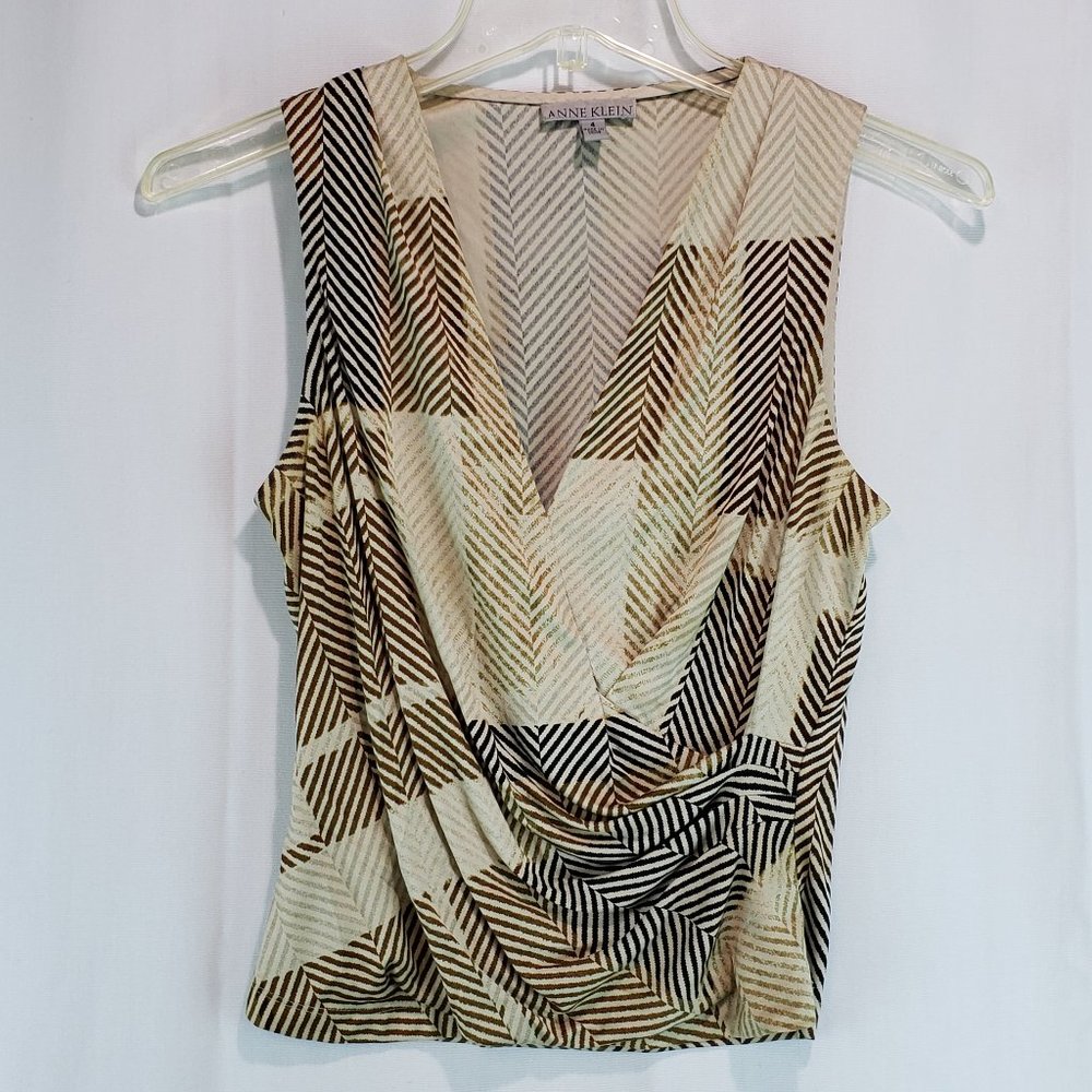 Anne Klein Sleeveless Women's Top V-Neck Size 4
